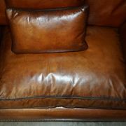 Pair of Ralph Lauren Jamaica club sofas restored in leather.