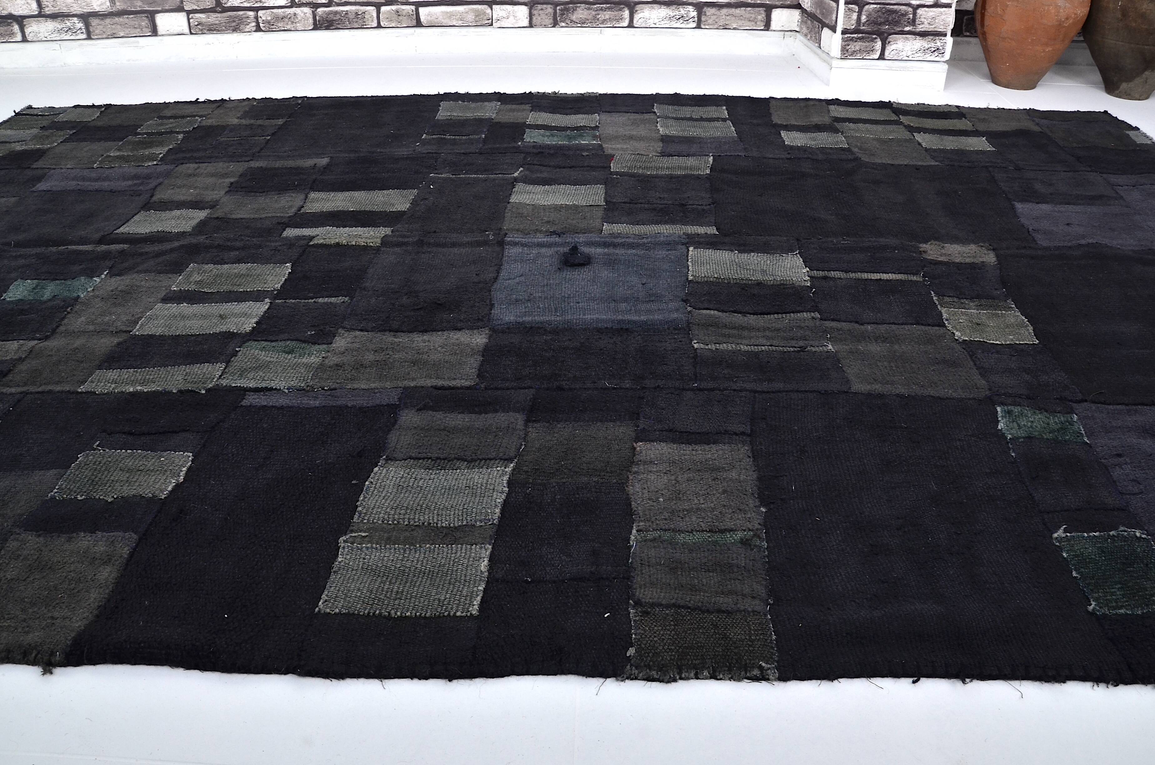 Black Vintage Hmep Patchwork Rug sku 3046