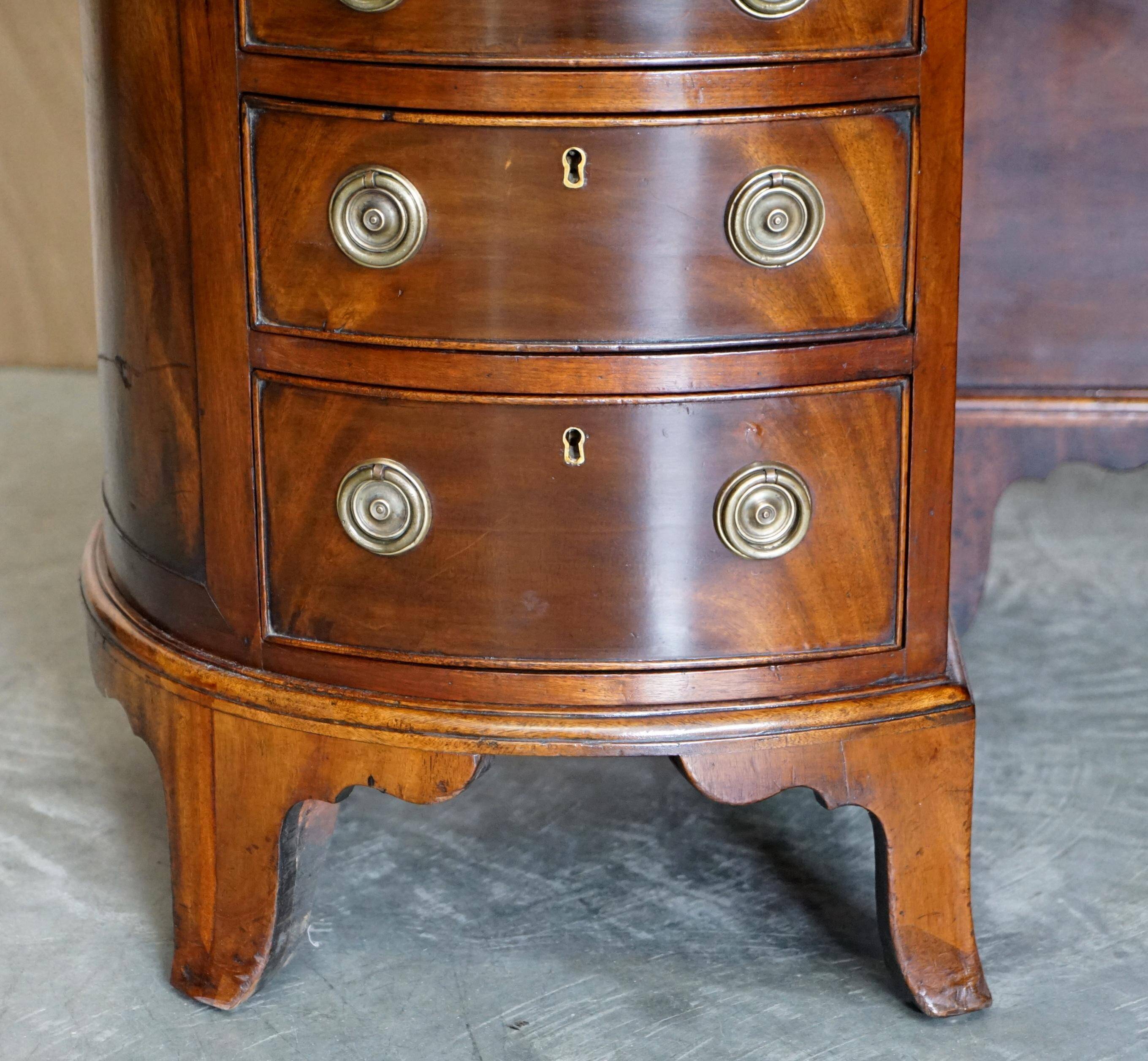 Victorian desk with leather top, restored.