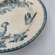 Assiette creuse longwy mesange terre de fer bleu - faïence ancienne fr