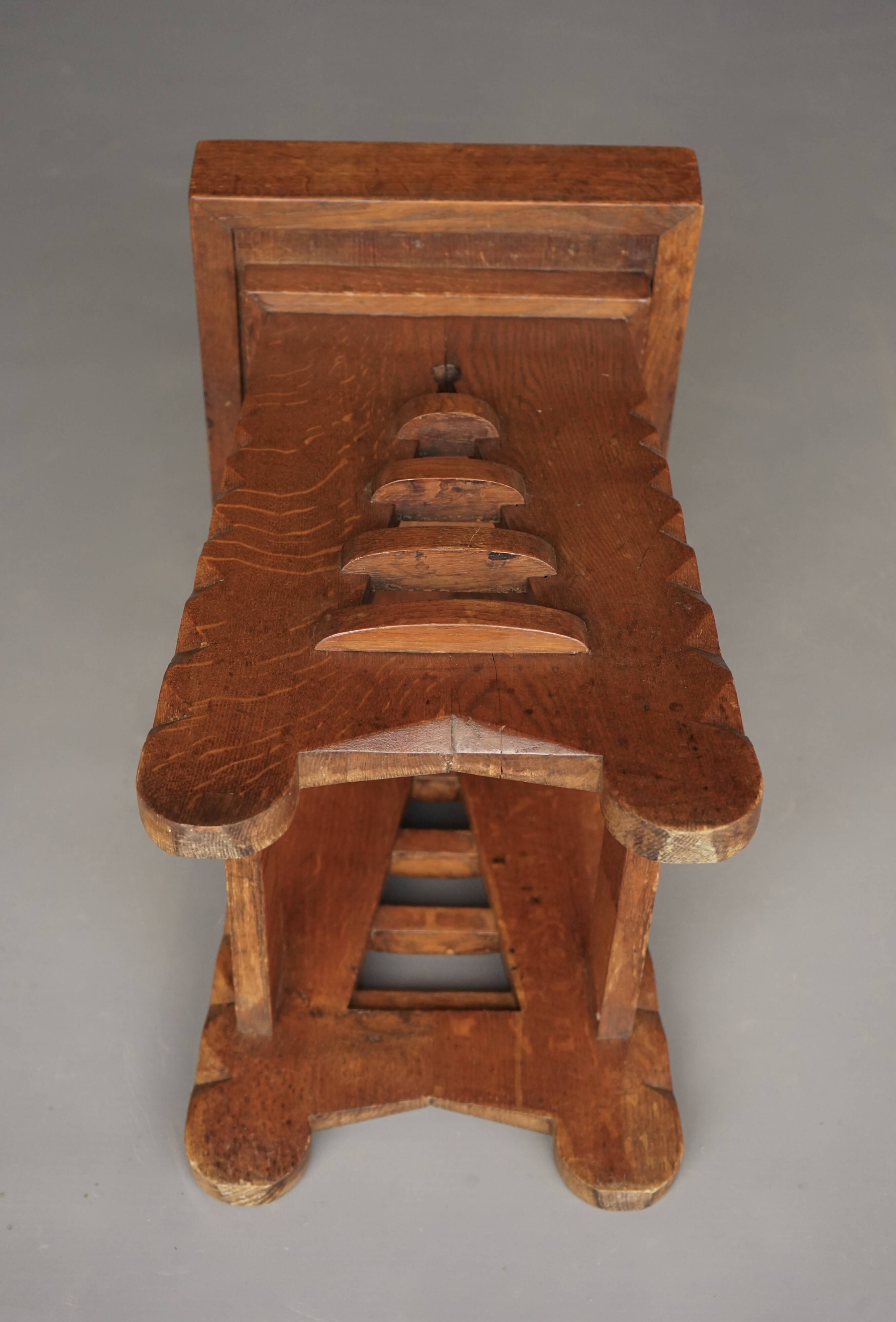 Oak Stool in the manner of architect CJ Blaauw, Amsterdam School /Art Deco