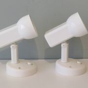 Suite of 2 white lacquered metal wall spotlights Massive edition, Belgium 1970-1980