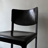 Set of 2 Italian chairs in brown Havana leather, design MATTEO GRASSI