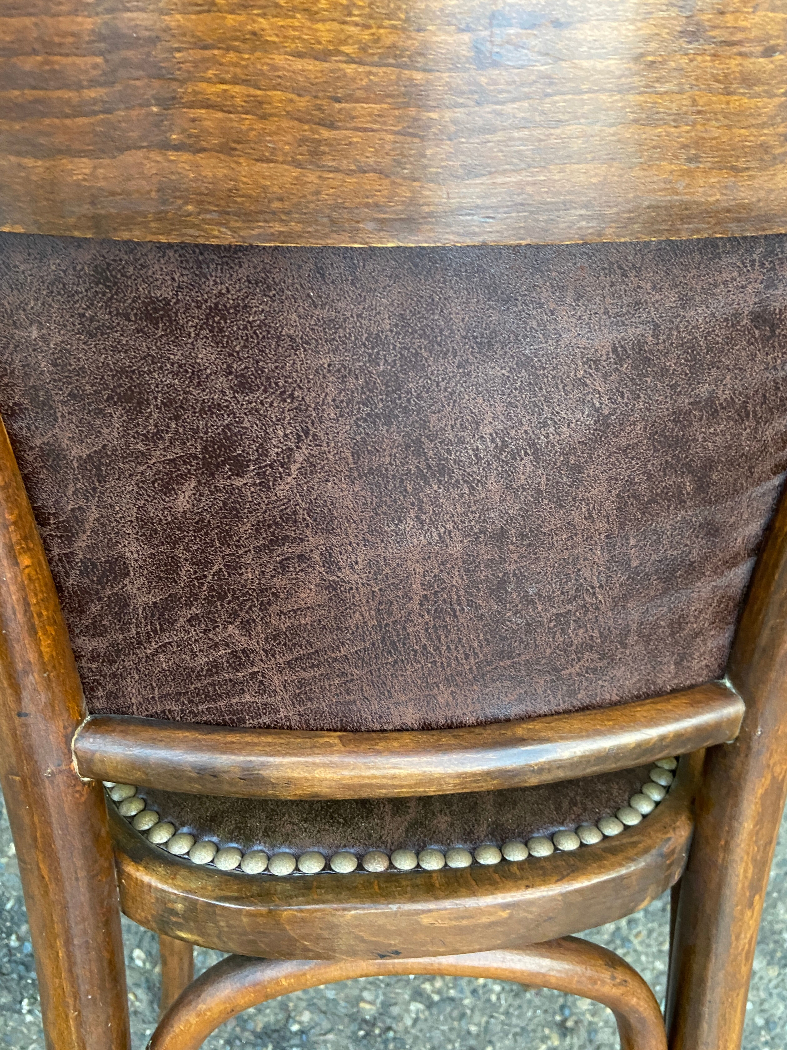 Pair of restaurant chairs bent wood imitation leather 50s