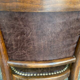 Pair of restaurant chairs bent wood imitation leather 50s