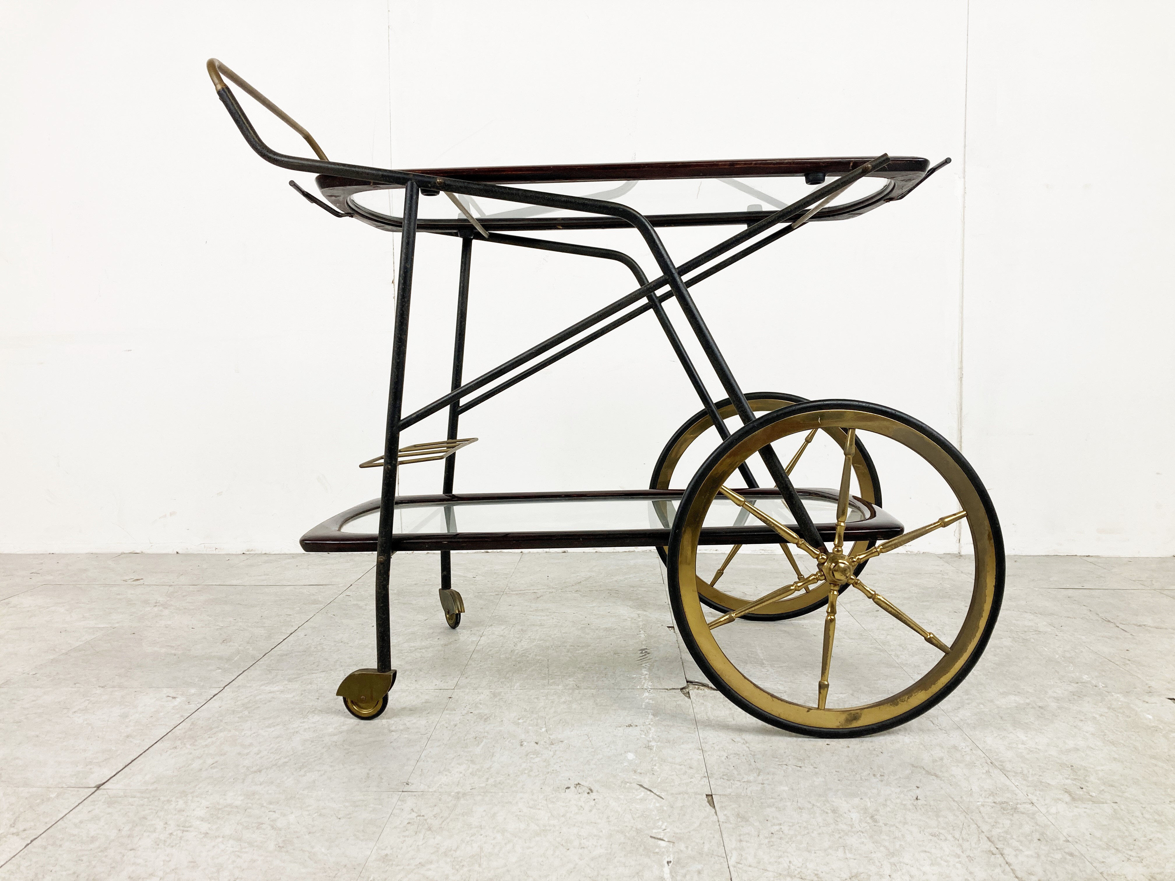 Vintage Italian serving trolley by Cesare Lacca, 1950s