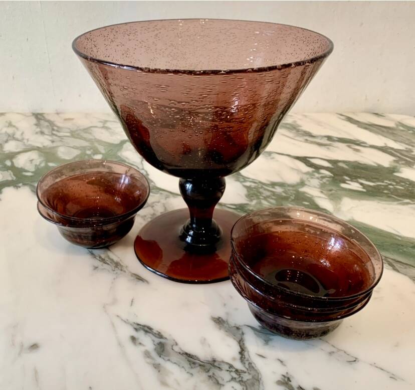 Vintage blown glass Biot service