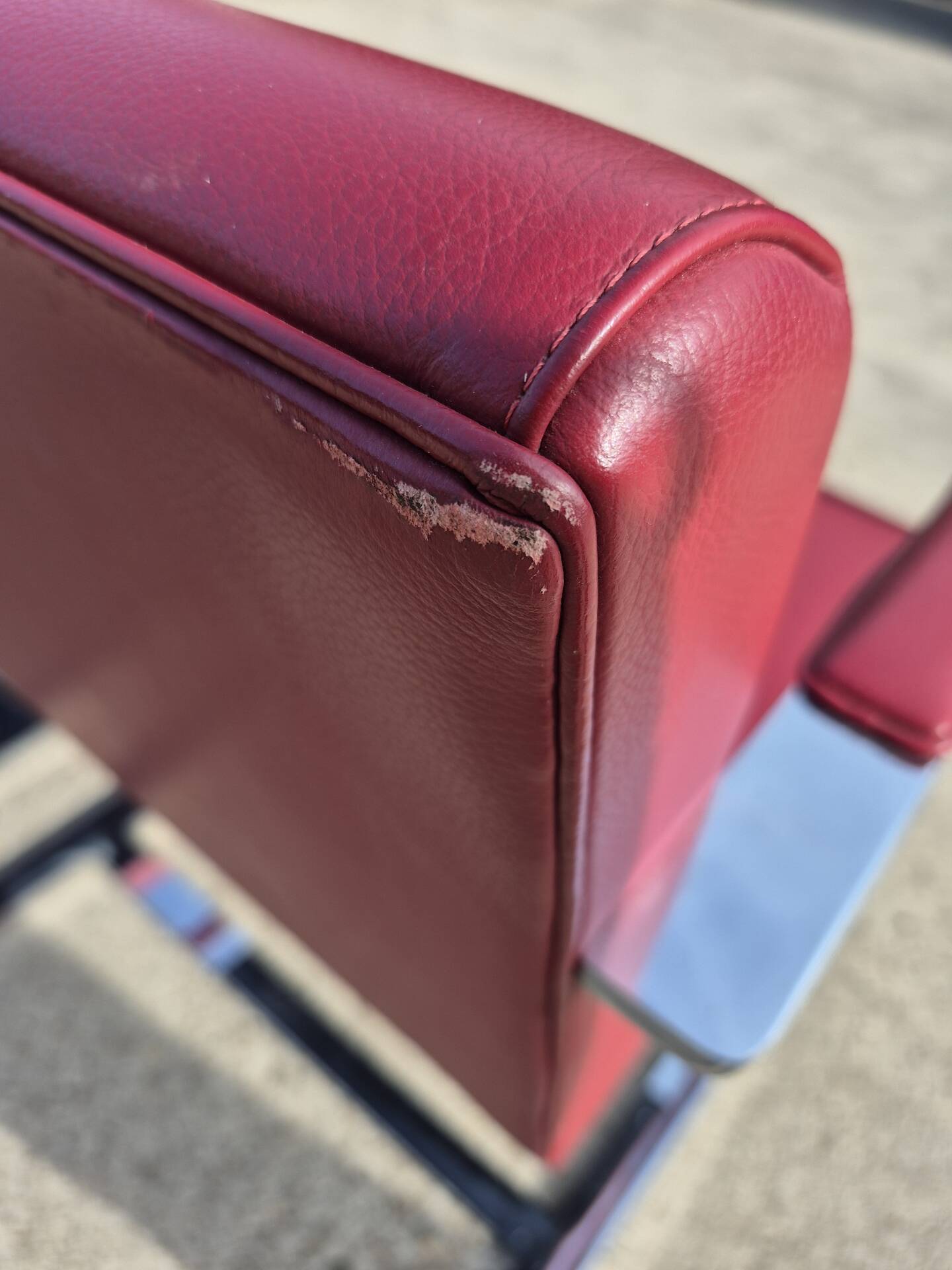 Set 4 - red chrome Brno armchair flat bar- Ludwig Mies vd Rohe bauhaus