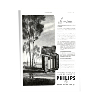 Affiche vintage années 30 Radio TSF Philips