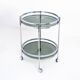 Vintage side table or serving table. Chrome metal and glass - Spain, 70s.