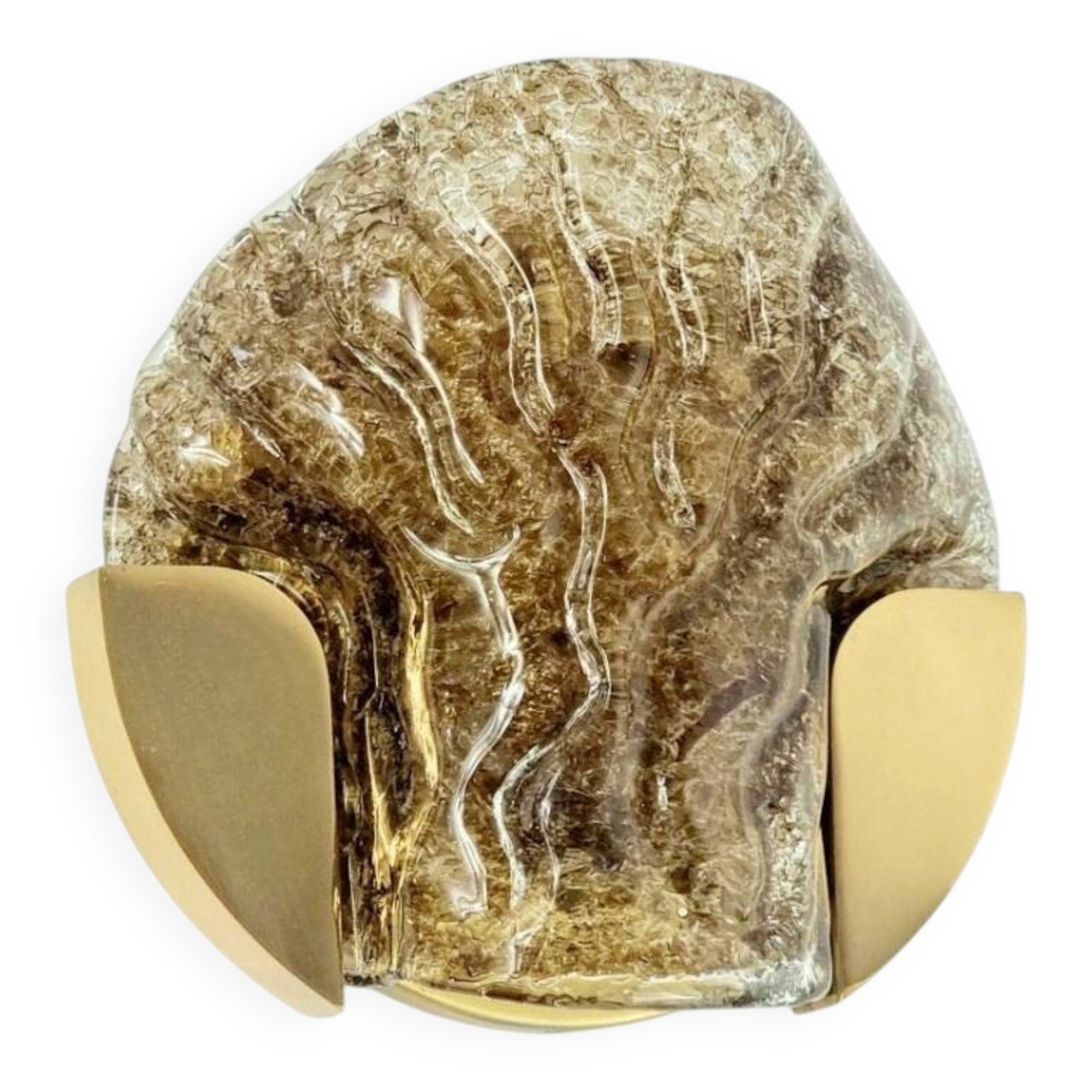 Mid-Century Modern Murano Glass & Brass Wall Light from Kaiser, 1960s