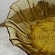 Art Deco style salad bowl in amber molded glass