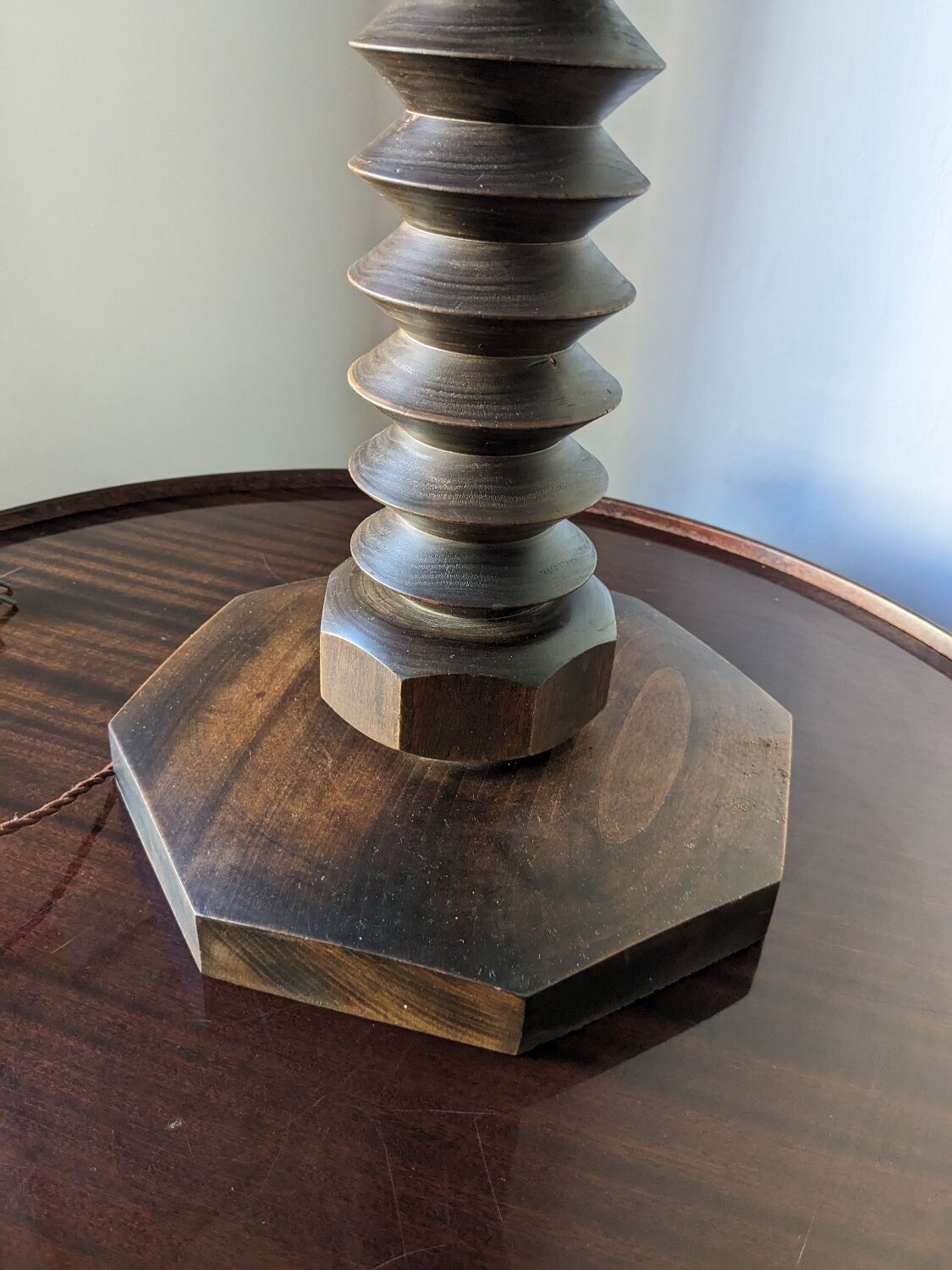 Large brutalist art deco Dudouyt style lamp