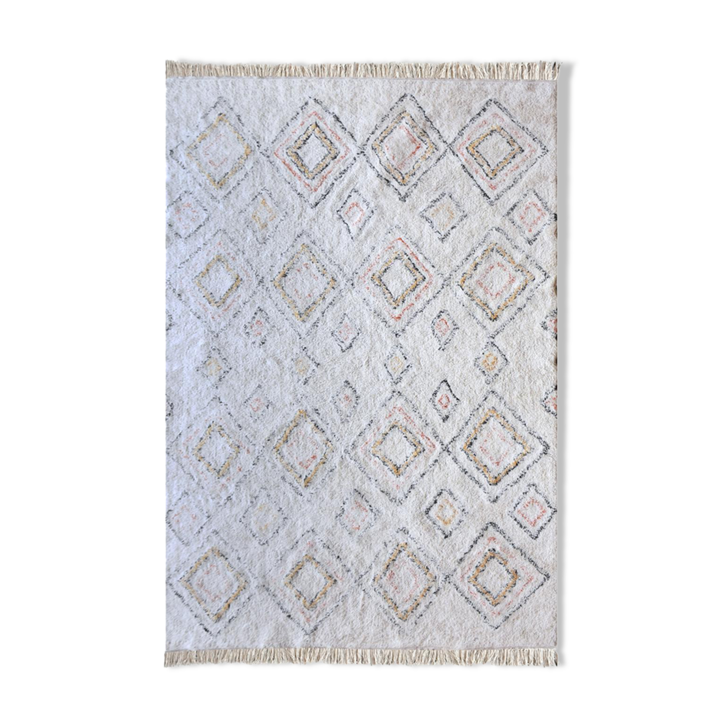 Berber carpet 160x230 cm white colorful patterns
