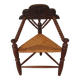 Dutch triangular turned wood corner chair rush seat knitting armchair
