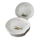 Set of 6 Limoges porcelain fish plates