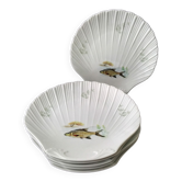 Lot de 6 assiettes à poisson en porcelaine de Limoges