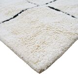 Berber rug 120x180 cm white with black grid