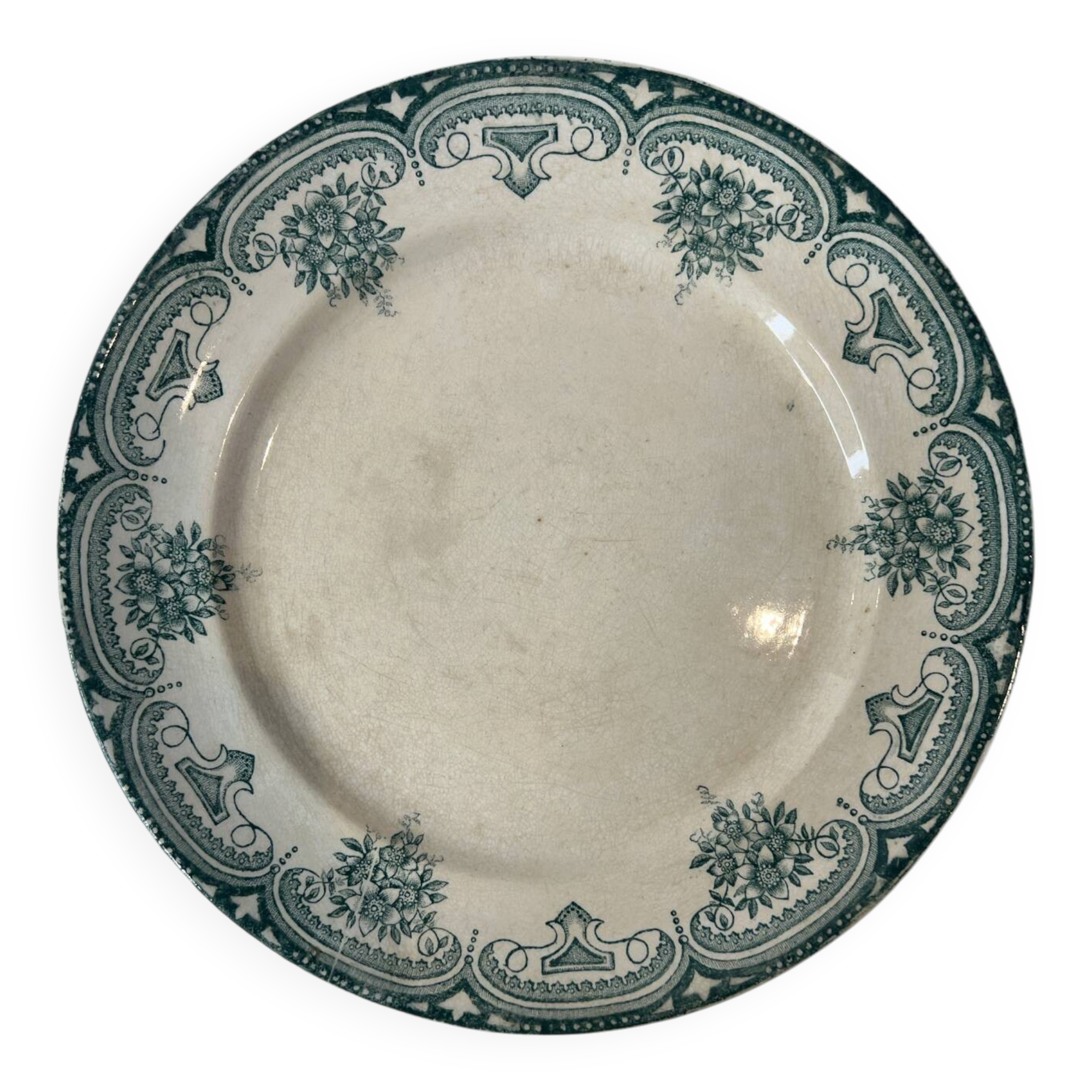 Assiette plate terre de fer Narcisses Onnaing