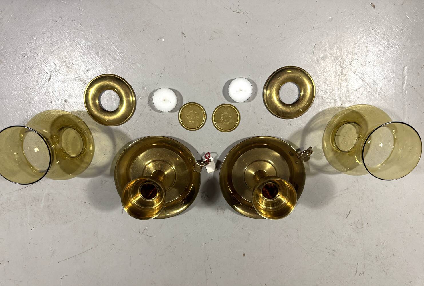 Peter Jensen Copenhagen brass candle holders Denmark 1960’s