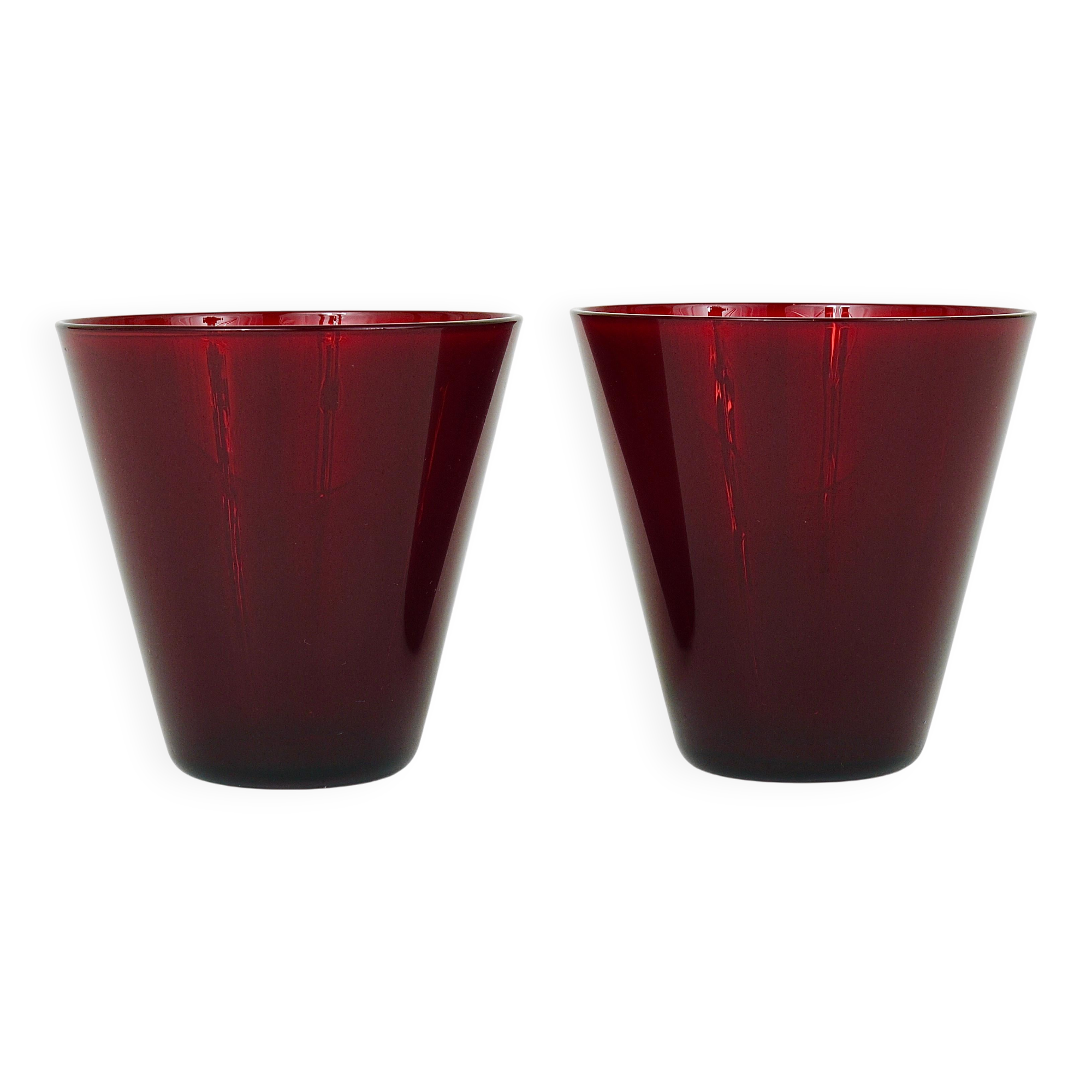 Quatre verres à boire Kartio de Kaj Franck style milieu du siècle par Nuutajarvi Nottsjo Finlande