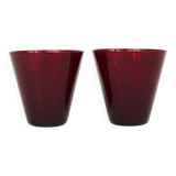 Quatre verres à boire Kartio de Kaj Franck style milieu du siècle par Nuutajarvi Nottsjo Finlande