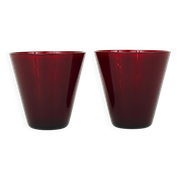 Four Kartio drinking glasses by Kaj Franck, mid-century style, from Nuutajärvi Nottsjö, Finland.