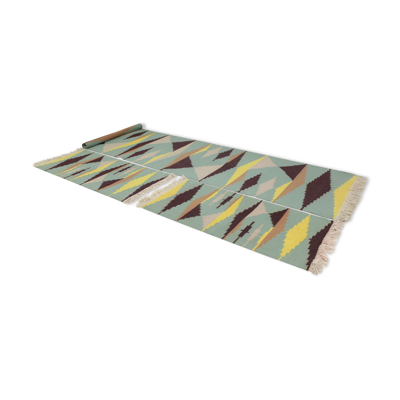 Set de 3 tapis mid-century modernistes géométriques