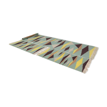 Set of 3 mid-century modernist geometric rug