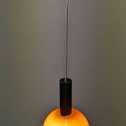 Orange opaline ball pendant by Parscot, France circa 1970.