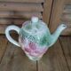 Cafetière théière barbotine fruits déco ancien vintage