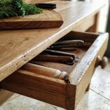 Farmhouse table in natural raw solid oak