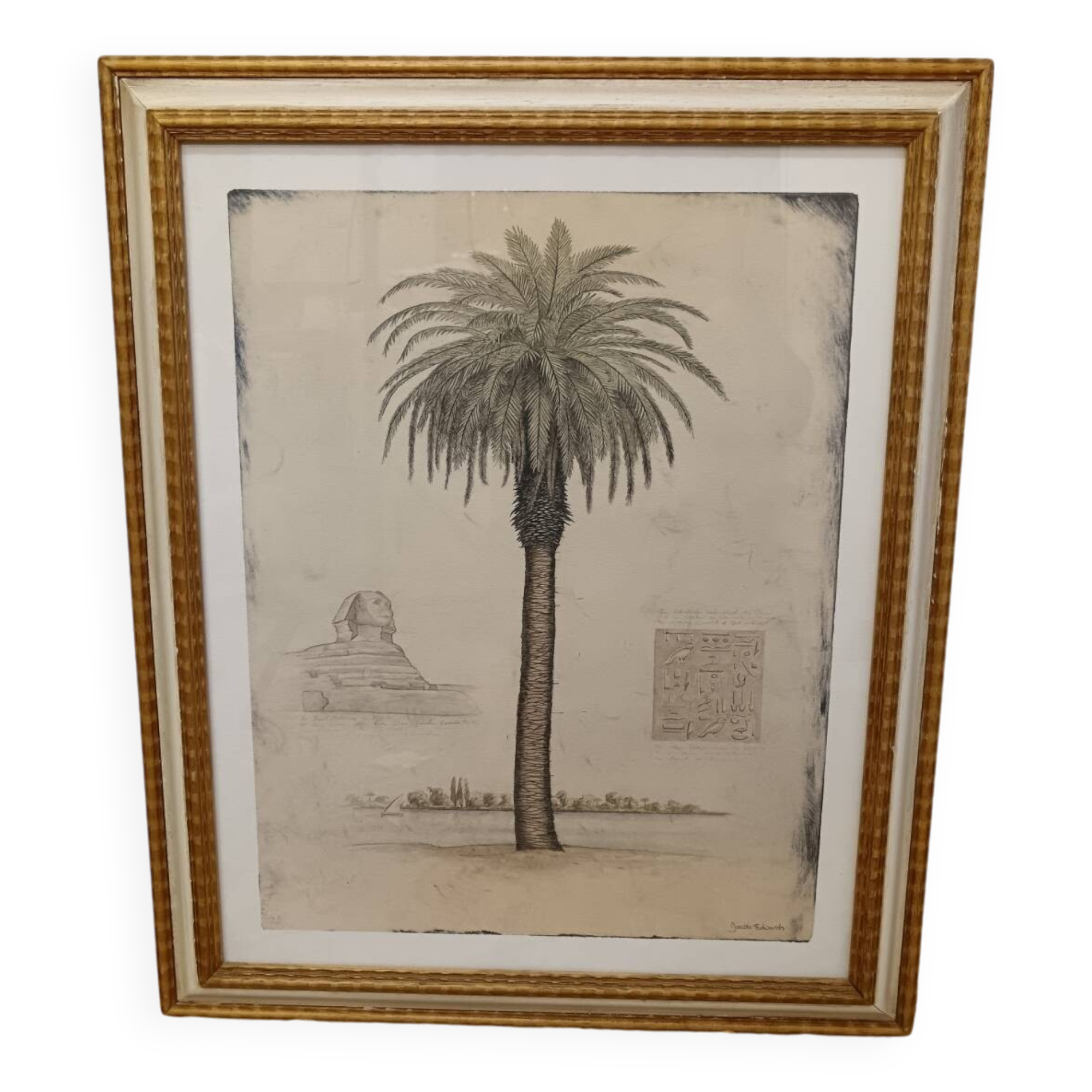 Aquarelle originale Jacob Edwards cadre vitré
