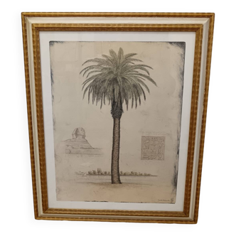 Aquarelle originale Jacob Edwards cadre vitré