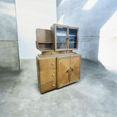 Buffet deux-corps Art Déco en chêne blond, années 30