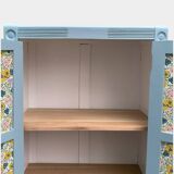 Armoire parisienne ancienne bleue grisée H154