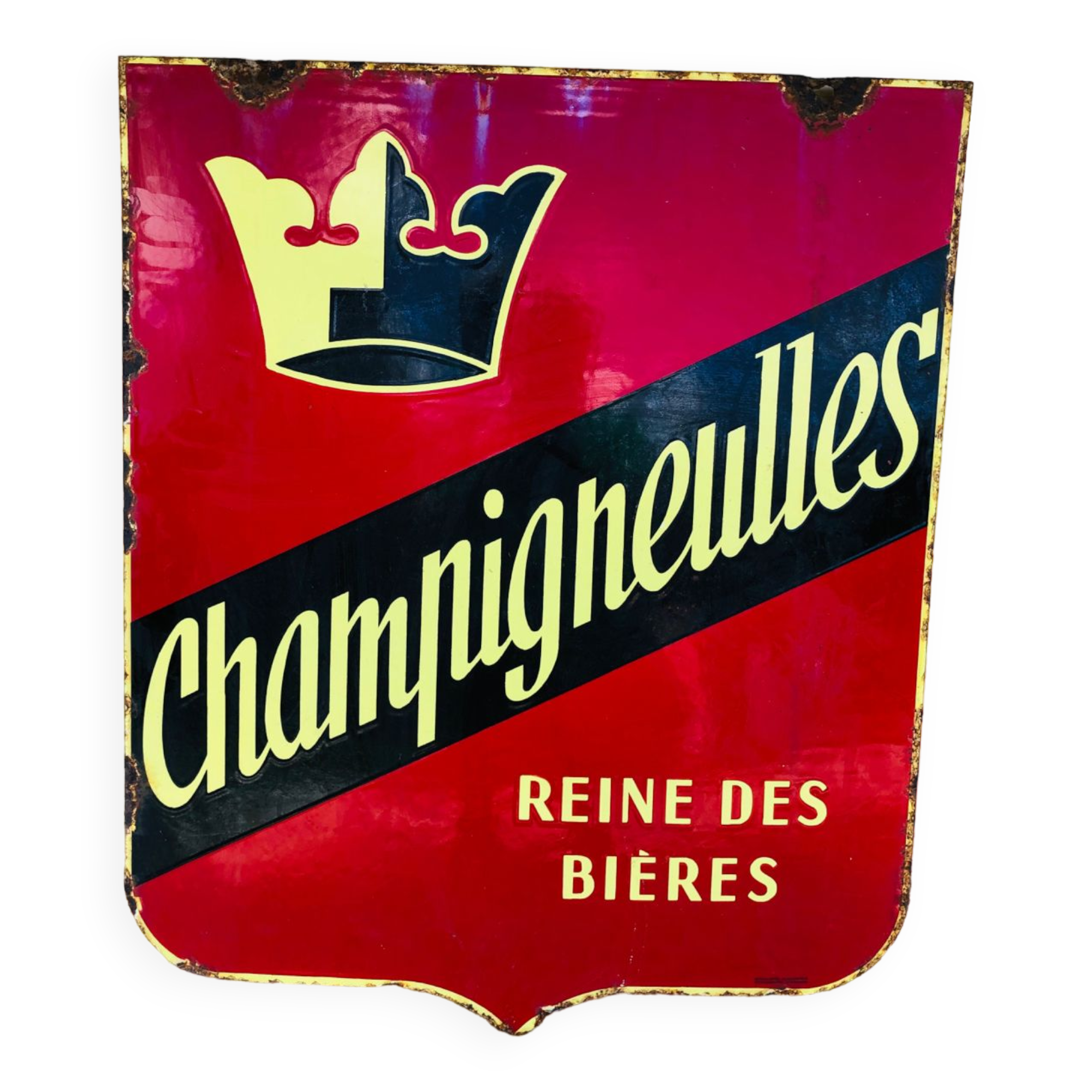 3 VERRES BIÈRE BRASSERIE CHAMPIGNEULLES Émaillée