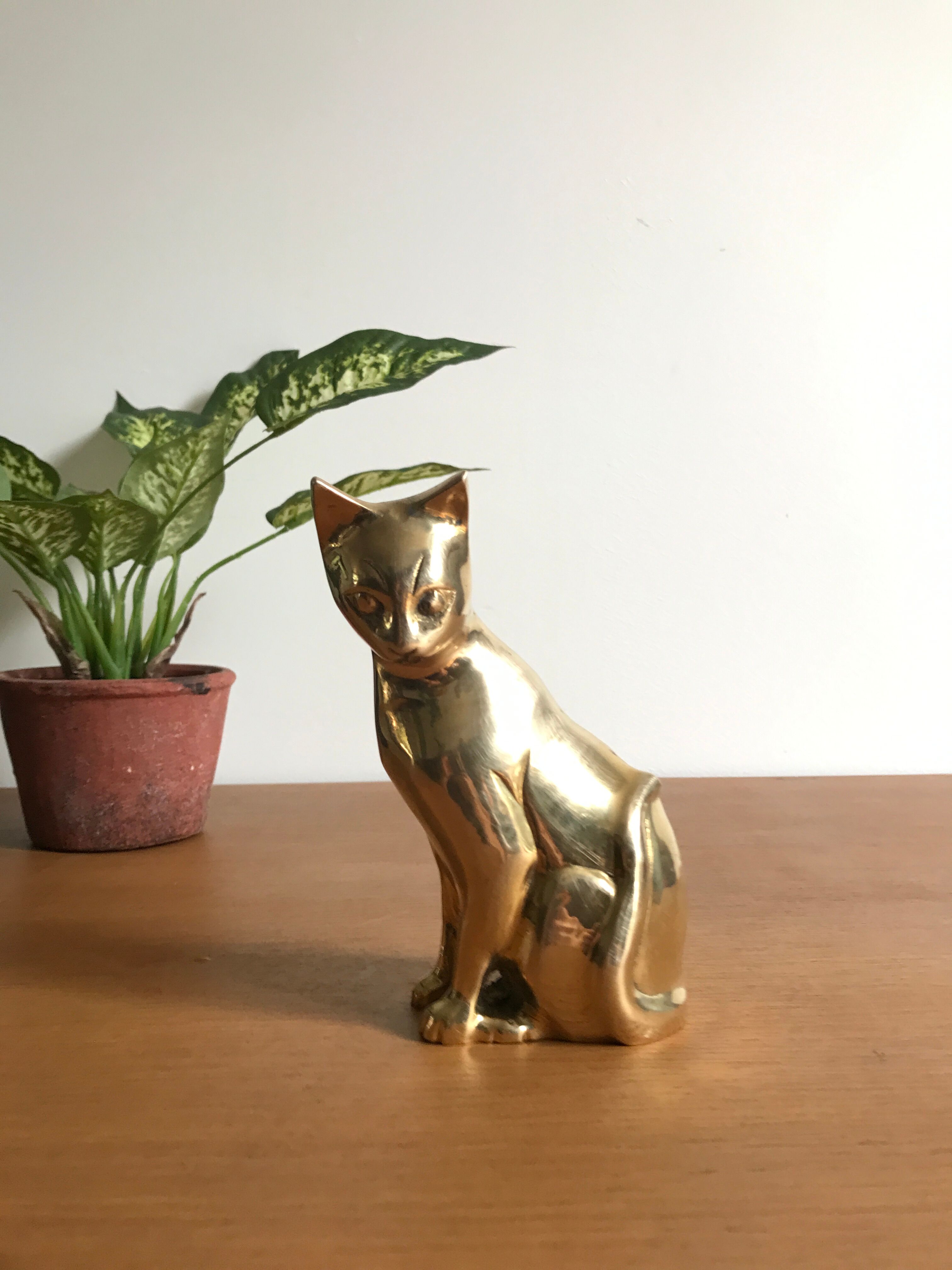 Vintage brass cat