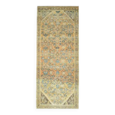 Tapis coureur vintage en laine et coton turc noué à la main orange 110x270