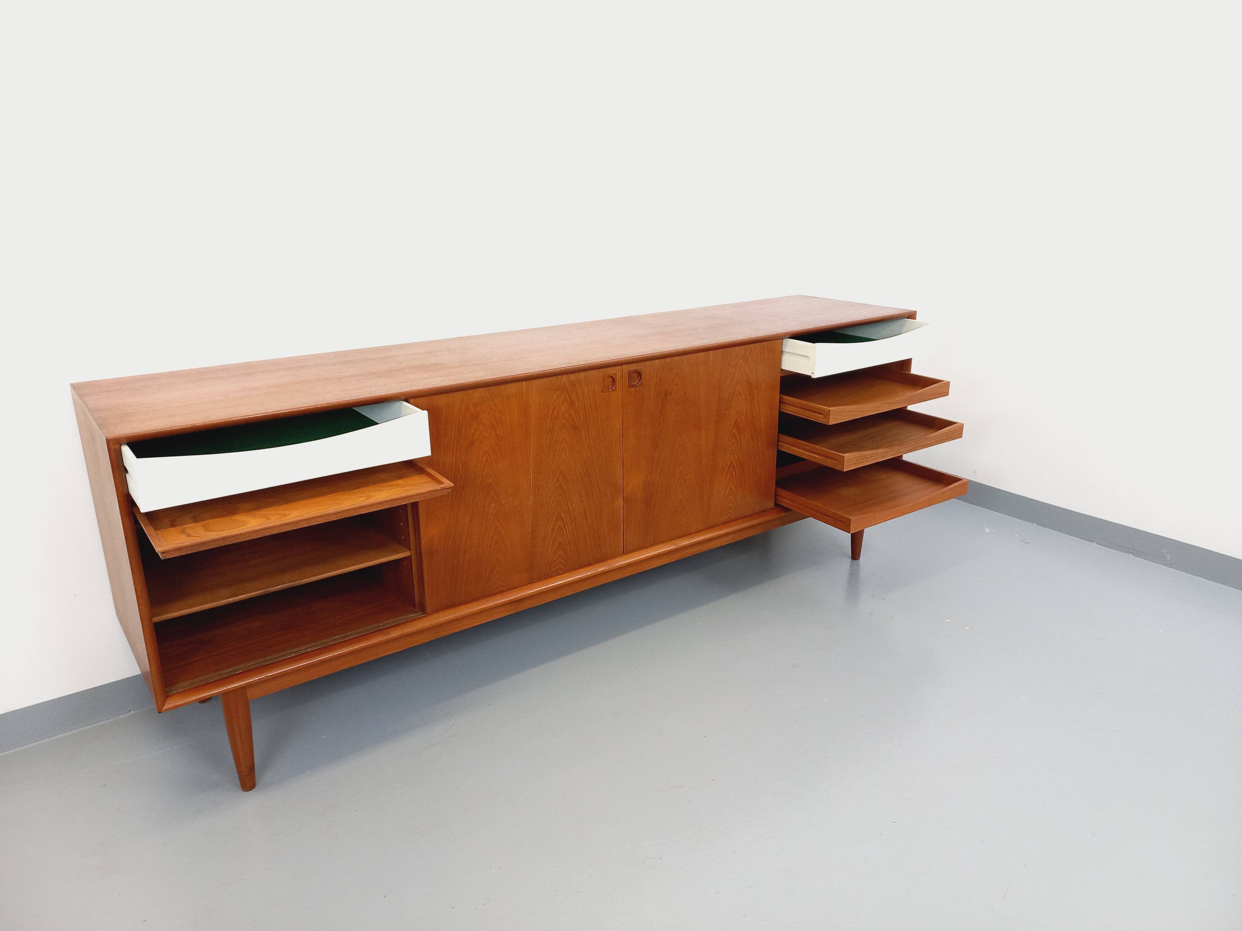 Vintage Scandinavian teak sideboard from the 60s by designer Edvard Valentinsen for Samcom