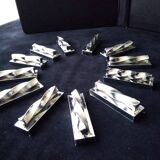 12 silver metal knife holders