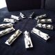 12 silver metal knife holders