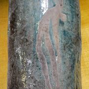 Large sculptural vase in glazed ceramic, artwork from around 1970.