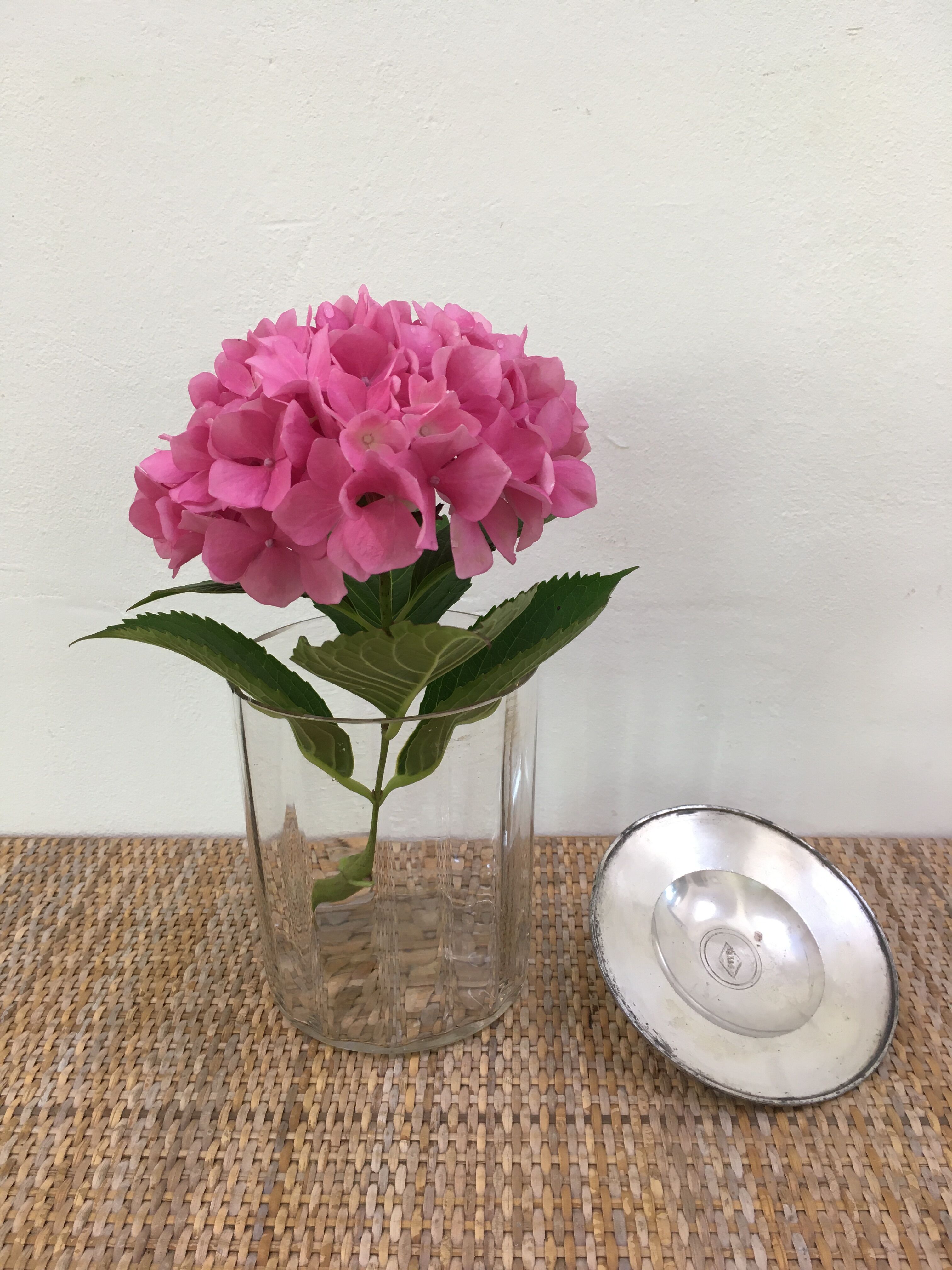 Old glass and silver metal candy