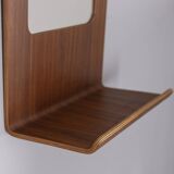 VINTAGE 1960S WALL MIRROR IN TEAK WITH DESIGN BY CAMPO E GRAFFI
