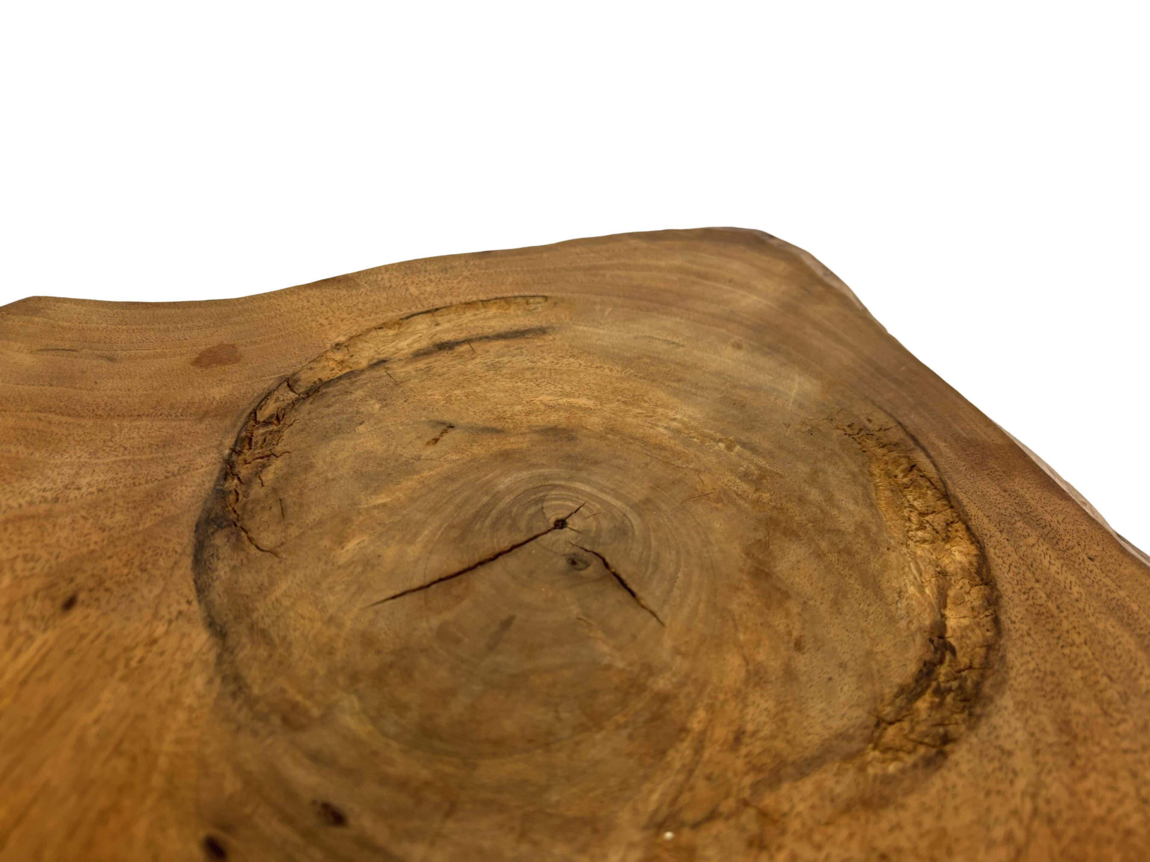 Vintage wooden side table  natural design small table