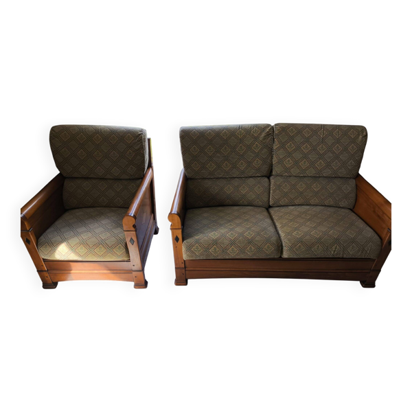 ensemble canapé et fauteuil Leleu