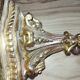 Small wall console in rockwork – patinated gold decor, Louis XV style