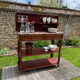 Console desserte acajou et marbre