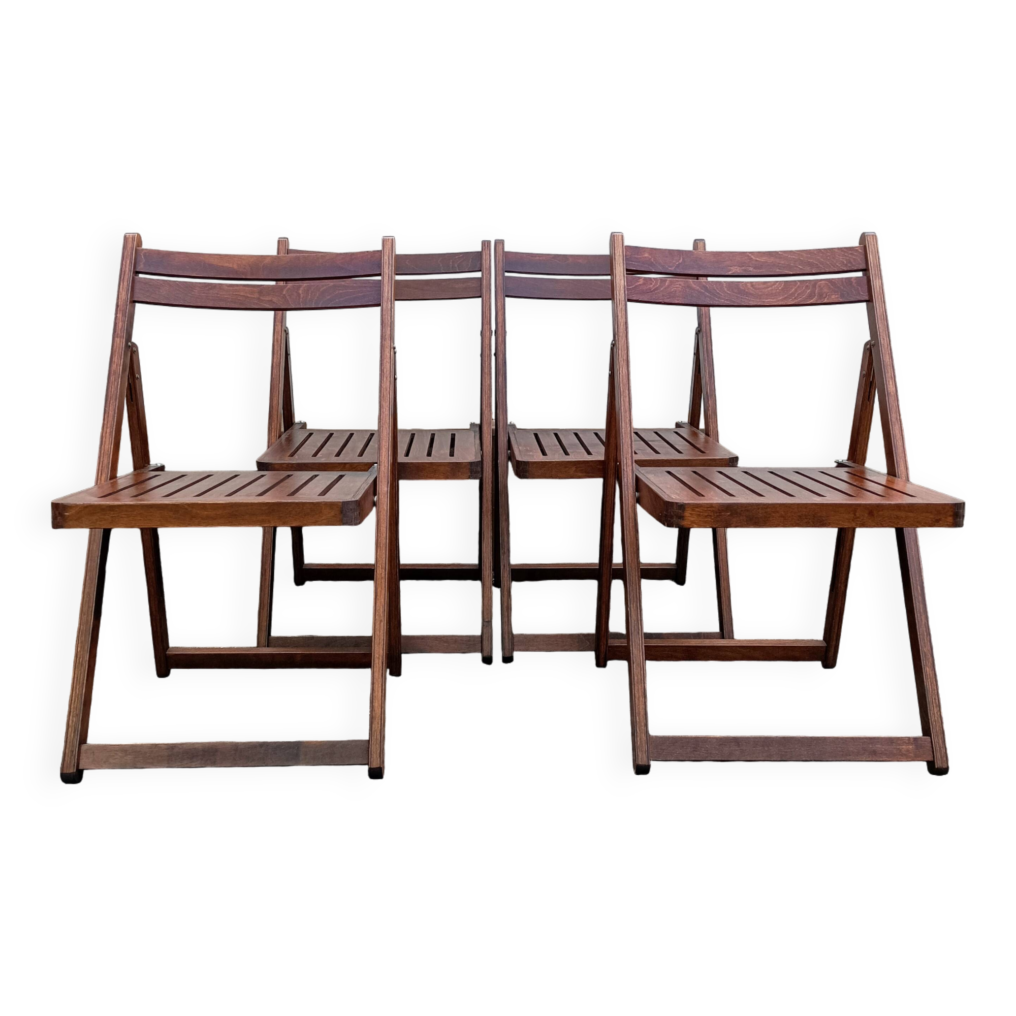 Wooden folding chairs, 70s